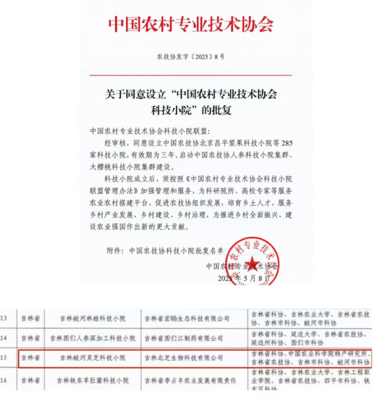 科技赋能“双地标” 蛟河灵芝科技小院